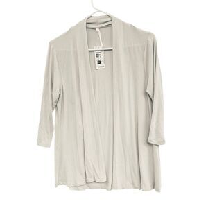 Renee C Bamboo Open Front Lightweight Cardigan Drape Jacket Natural Fiber Size M